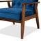Baxton Studio Sorrento Blue Velvet Upholstered Walnut Finished Wooden Lounge Chair 160-9938 - alternate 4